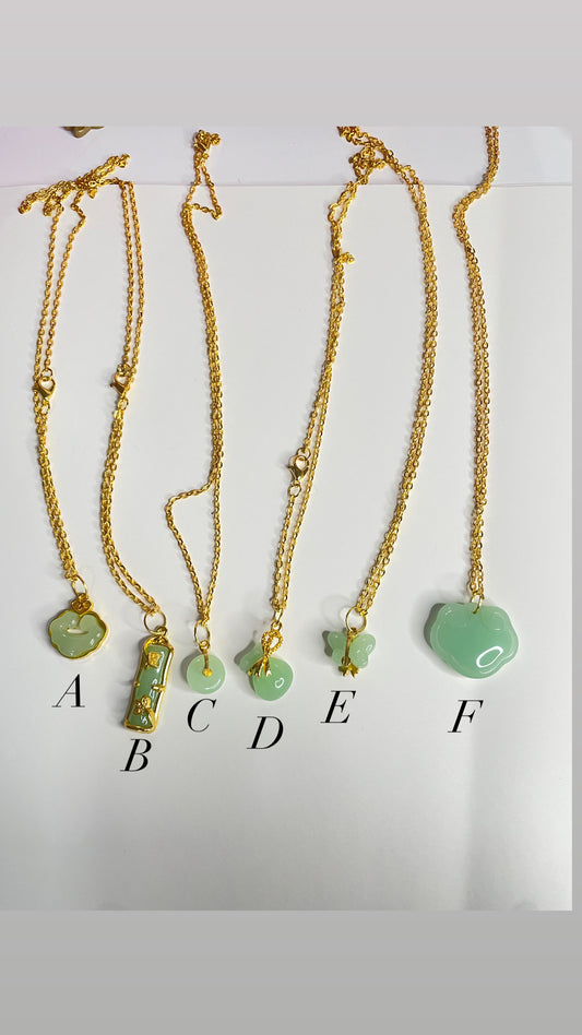 Green jade necklace