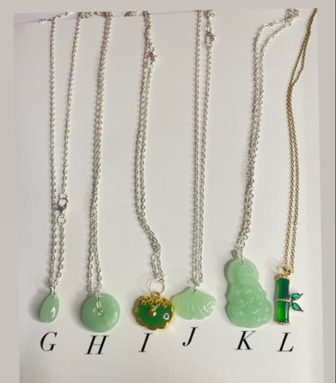 Green jade necklace